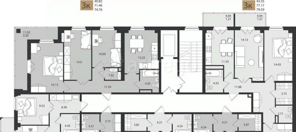 3-комн. квартира, 79.59 м2, 5/16 эт. Архангельск - изображение 5
