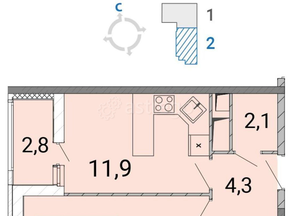 1-комн. квартира, 37.2 м2, 4/17 эт. Балашиха - изображение 1