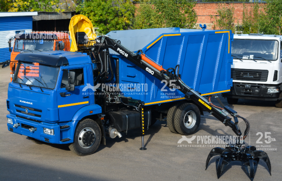 Ломовоз КМУ КАМАЗ-43253-2010-69 Евро-5 кузов 20 куб КМУ Р60 м захват ГЛ-5 Ломовоз-Сервис КМУ Краснодар