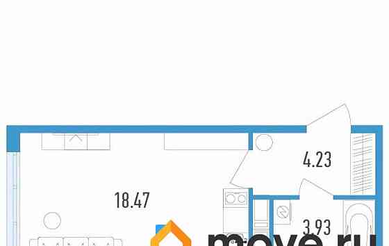 Студия, 26.63 м2, 4/12 эт. Санкт-Петербург