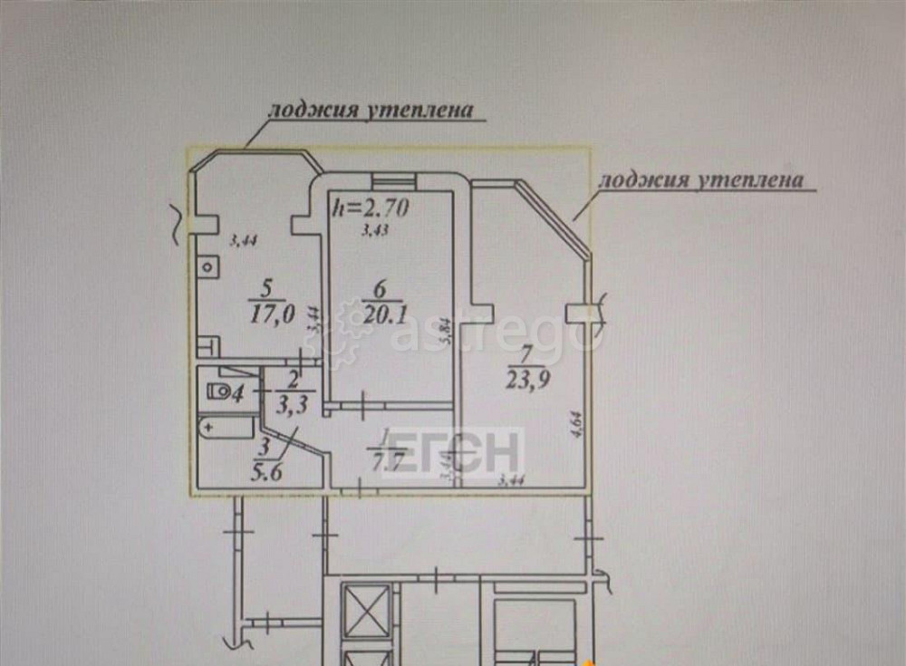 2-комн. квартира, 79.4 м2, 13/15 эт. Дзержинский - изображение 7