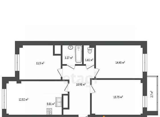 4-комн. квартира, 73.5 м2, 11/14 эт. Архангельск
