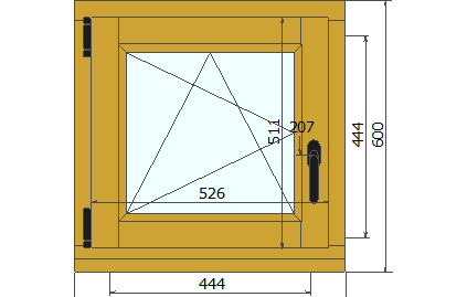 Окно деревянное со стеклопакетом для бани из лиственницы с закаленным стеклом 600х600 мм Москва