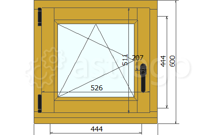 Окно деревянное со стеклопакетом для бани из лиственницы с закаленным стеклом 600х600 мм Москва - изображение 1