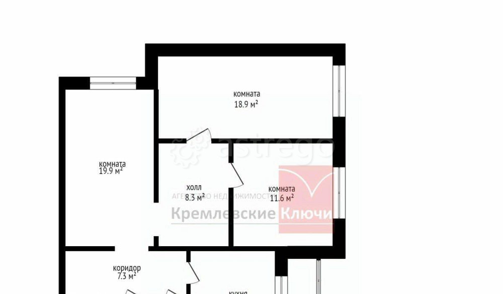 3-комн. квартира, 81 м2, 6/12 эт. Люберцы - изображение 4
