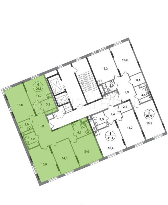 4-комн. квартира, 106 м2, 16/17 эт. Москва - изображение 4
