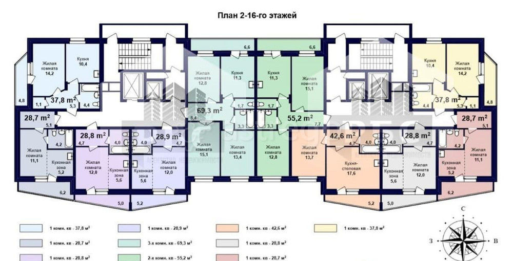 3-комн. квартира, 69.3 м2, 14/16 эт. Благовещенск - изображение 3