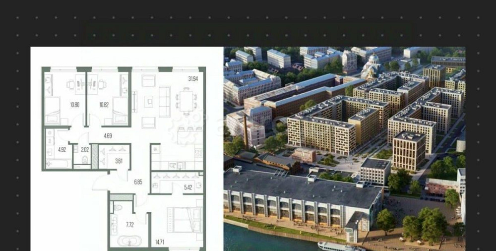 3-комн. квартира, 103.5 м2, 5/10 эт. Санкт-Петербург - изображение 1