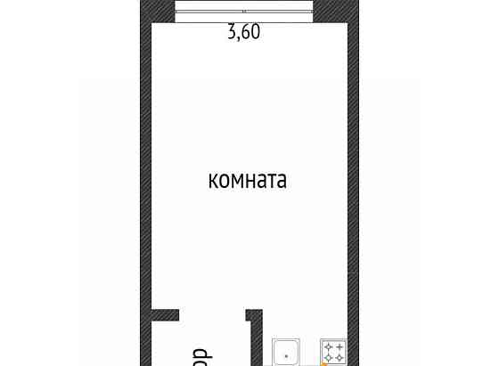 1-комн. квартира, 21.5 м2, 3/9 эт. Норильск