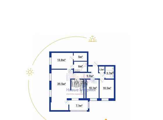 3-комн. квартира, 100 м2, 5/23 эт. Санкт-Петербург