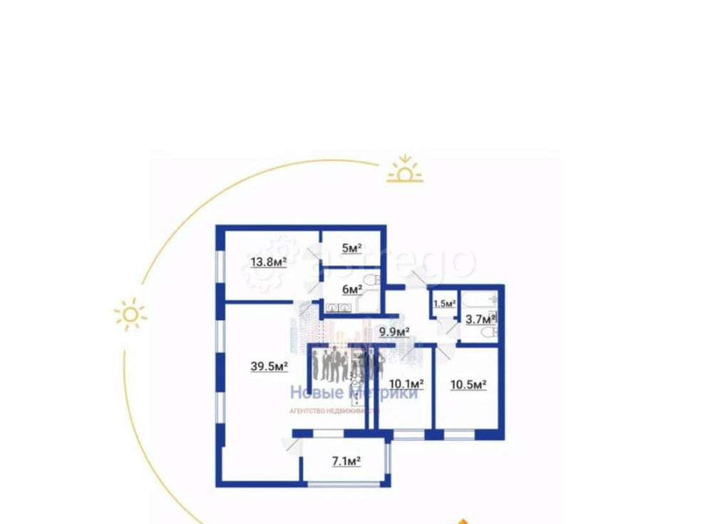 3-комн. квартира, 100 м2, 5/23 эт. Санкт-Петербург - изображение 5