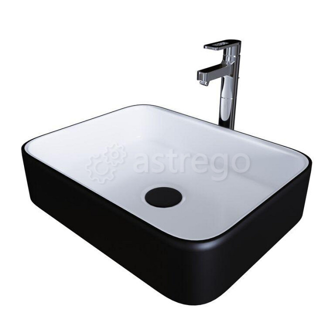Раковина GR-4043BW 505*390*140 ЧЕРНАЯ БЕЛАЯ внутри GROSSMAN Москва - изображение 1