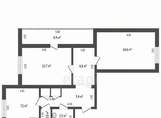 2-комн. квартира, 49 м2, 2/9 эт. Дмитров