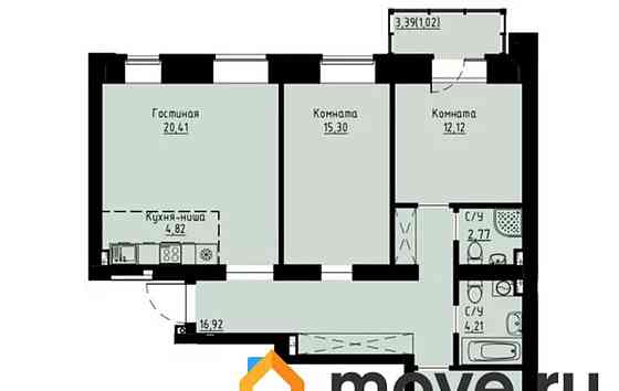 4-комн. квартира, 92.4 м2, 3/8 эт. Красноярск