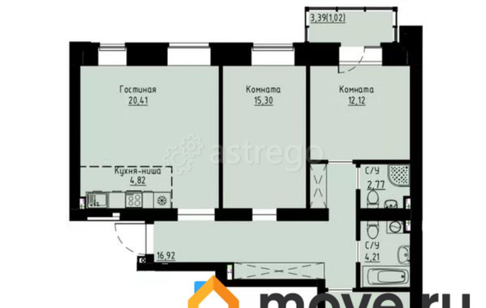4-комн. квартира, 92.4 м2, 3/8 эт. Красноярск - изображение 1