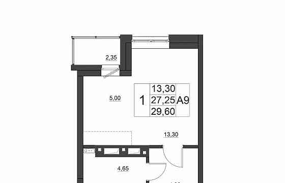 Студия, 29.6 м2, 15/17 эт. Красноярск