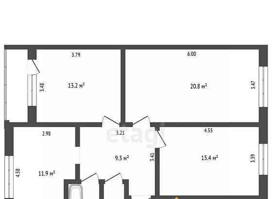 3-комн. квартира, 75.4 м2, 2/2 эт. Архангельск