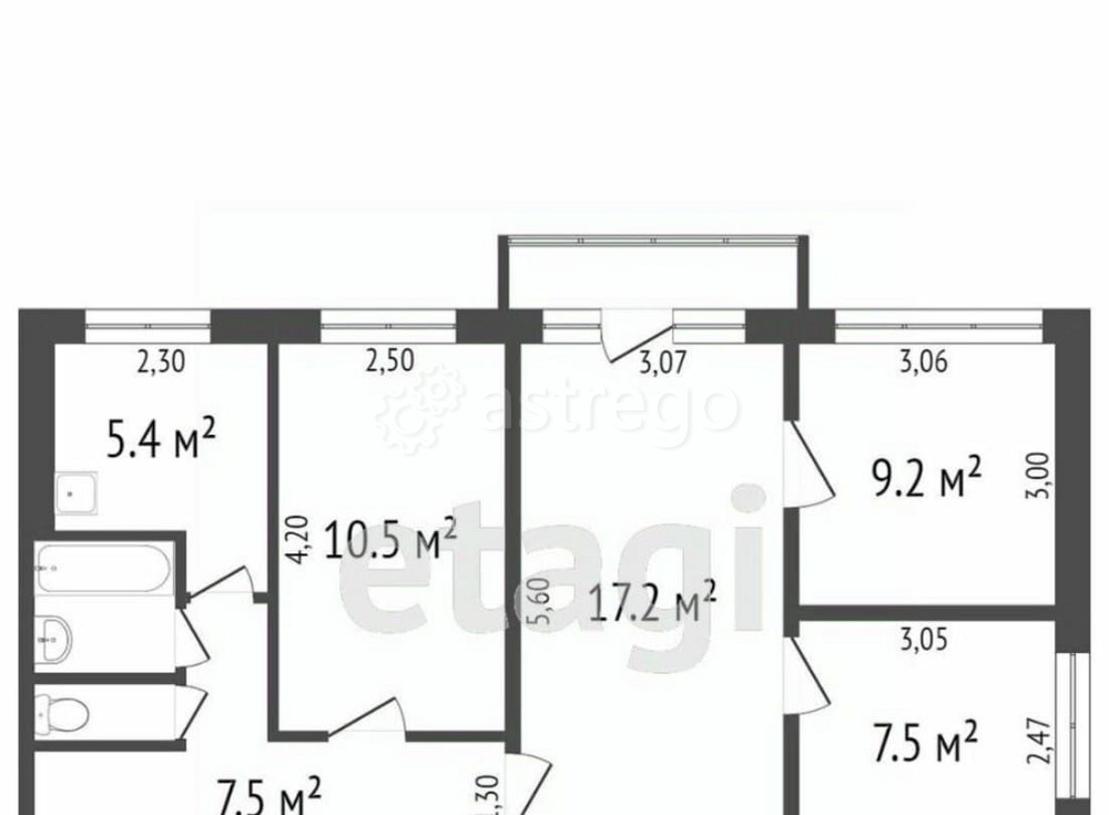 4-комн. квартира, 60 м2, 5/5 эт. Красноярск - изображение 1