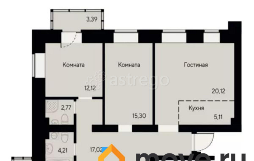 4-комн. квартира, 89.1 м2, 2/8 эт. Красноярск - изображение 1