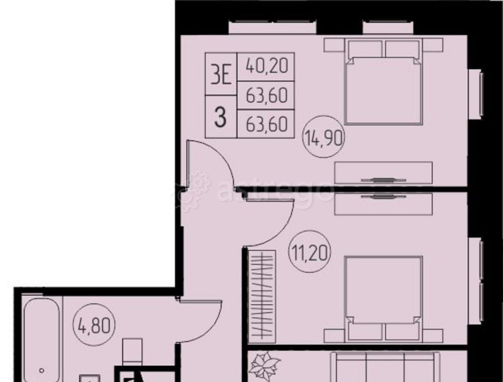 3-комн. квартира, 63.6 м2, 11/23 эт. Пушкино - изображение 1