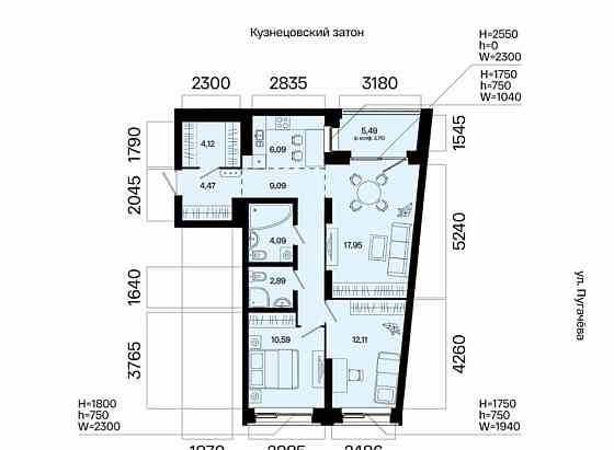 3-комн. квартира, 74.15 м2, 5/31 эт. Уфа