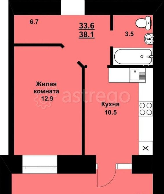 1-комн. квартира, 37.9 м2, 5/9 эт. Благовещенск - изображение 10