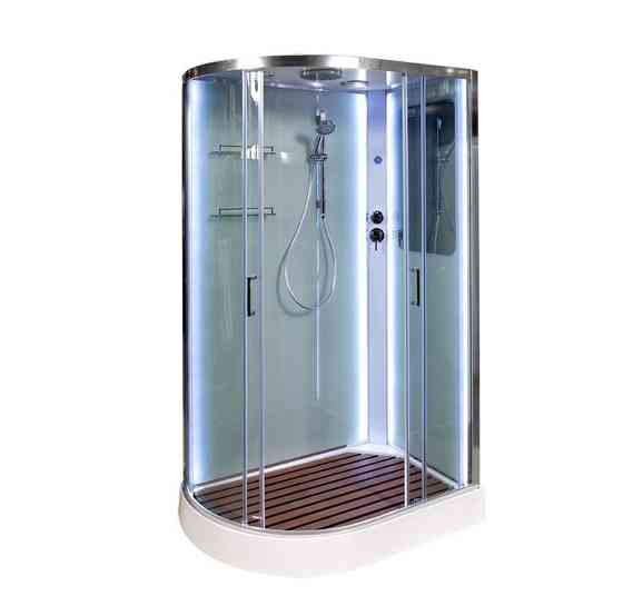 Душевая кабина 120х80 низкий поддон Deto A 102 (R) LED-подсветка с кнопки Красноярск