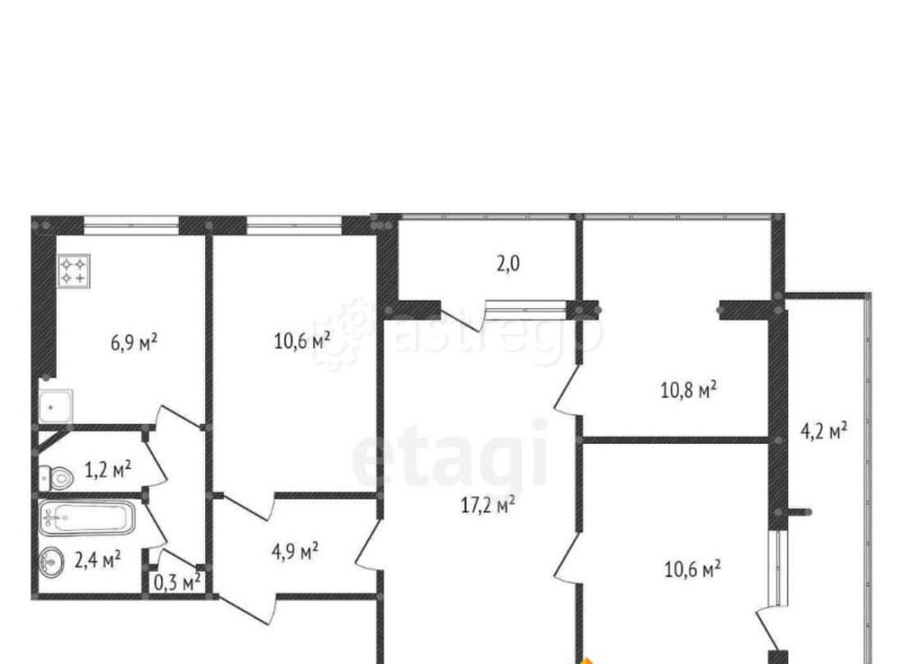 4-комн. квартира, 71.1 м2, 1/9 эт. Уфа - изображение 4