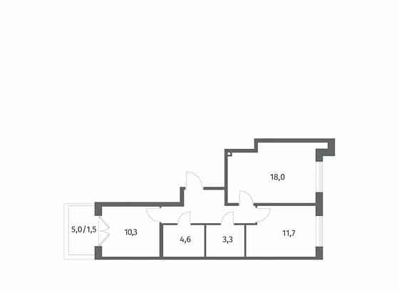 2-комн. квартира, 57.3 м2, 8/8 эт. Санкт-Петербург