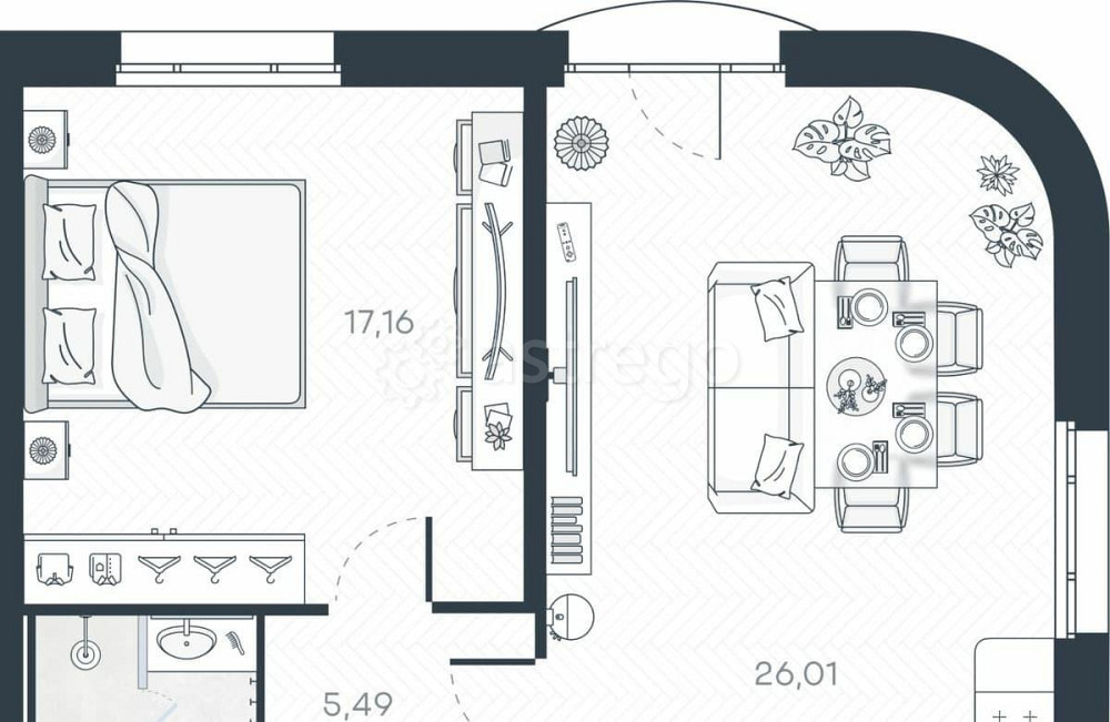 2-комн. квартира, 53.14 м2, 4/9 эт. Санкт-Петербург - изображение 1