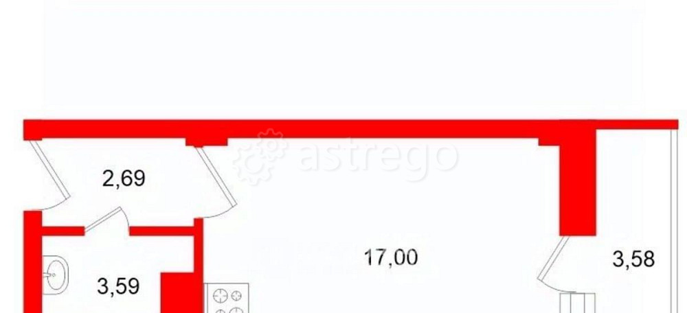 1-комн. апарт-ы, 24.4 м2, 15/16 эт. Санкт-Петербург - изображение 3