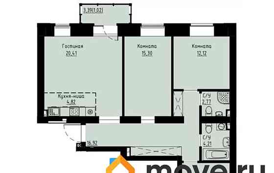 4-комн. квартира, 92.3 м2, 5/8 эт. Красноярск