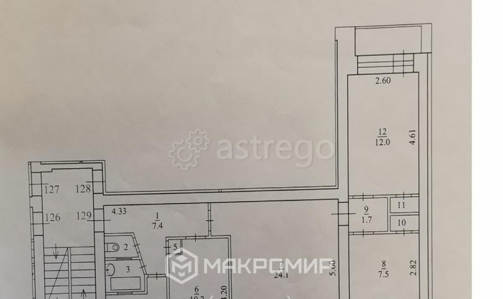 3-комн. квартира, 73.2 м2, 5/5 эт. Архангельск - изображение 3