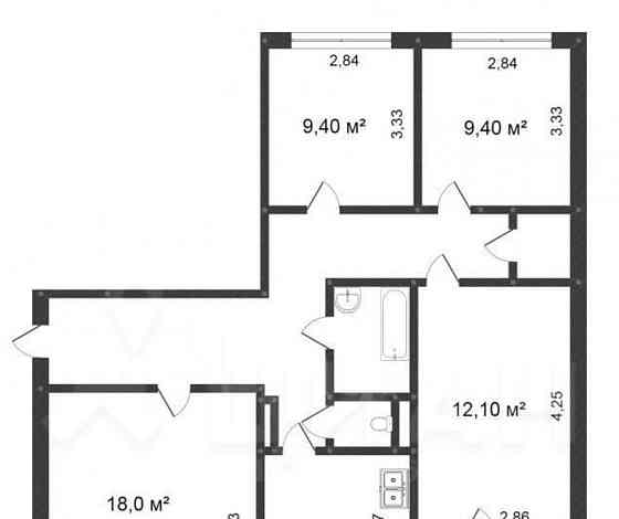 4-комн. квартира, 75.3 м2, 7/9 эт. Бийск