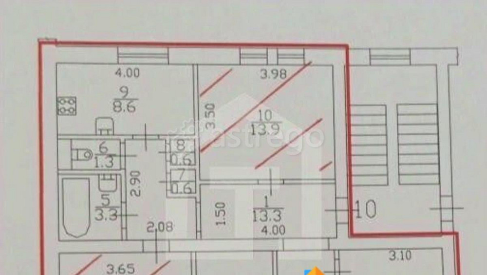 4-комн. квартира, 94.2 м2, 2/3 эт. Санкт-Петербург - изображение 7