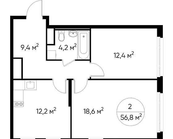 2-комн. квартира, 56 м2, 7/17 эт. Москва