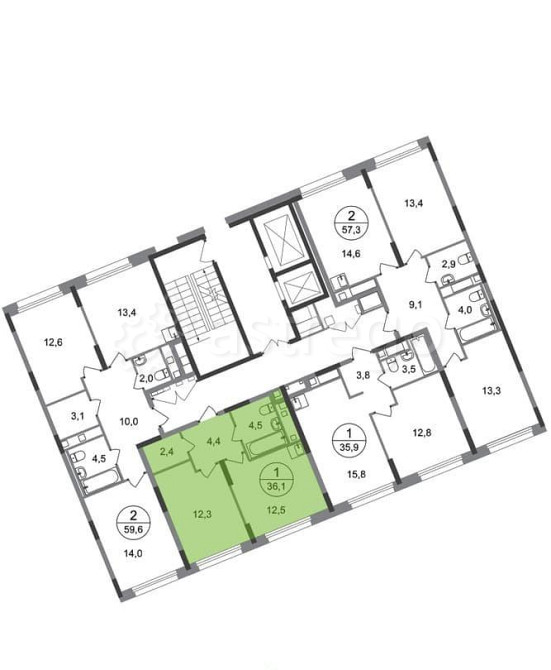 1-комн. квартира, 36 м2, 3/17 эт. Москва - изображение 3