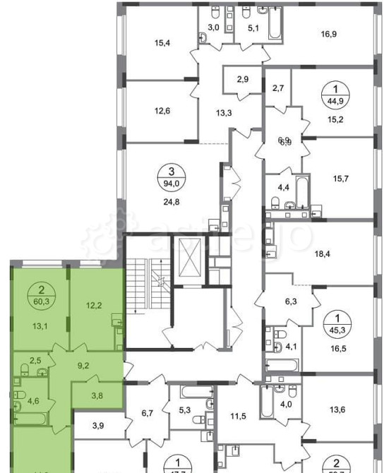 2-комн. квартира, 60 м2, 2/17 эт. Москва - изображение 4