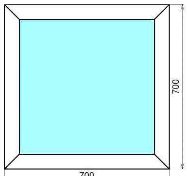 Окно ПВХ глухое 700*700 Казань