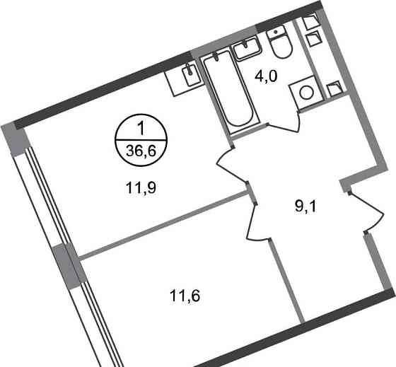 1-комн. квартира, 36 м2, 6/17 эт. Москва