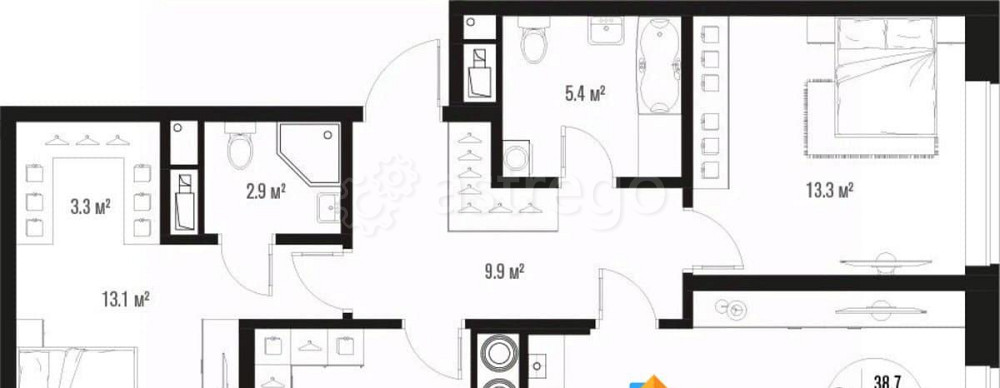 3-комн. квартира, 87 м2, 6/17 эт. Астрахань - изображение 3