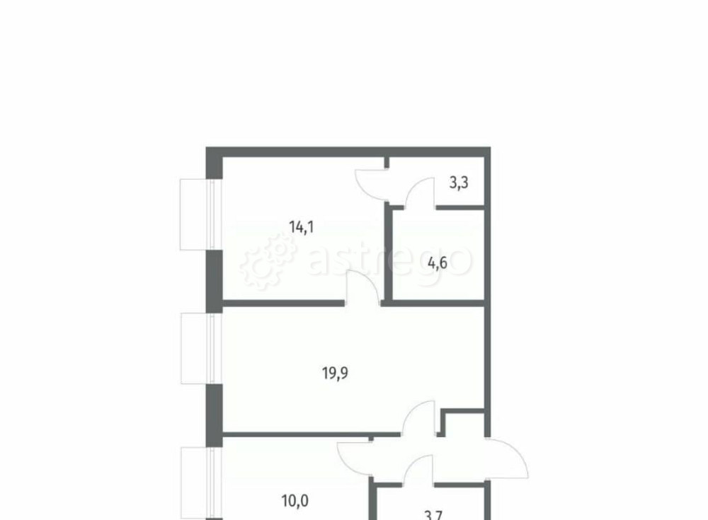 2-комн. квартира, 59.3 м2, 8/12 эт. Санкт-Петербург - изображение 1
