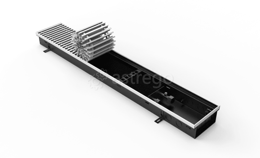 Конвектор внутрипольный VITRON ВК.075.160.3000.2ТГ с корпусом из оцинкованной стали Витрон Москва - изображение 1