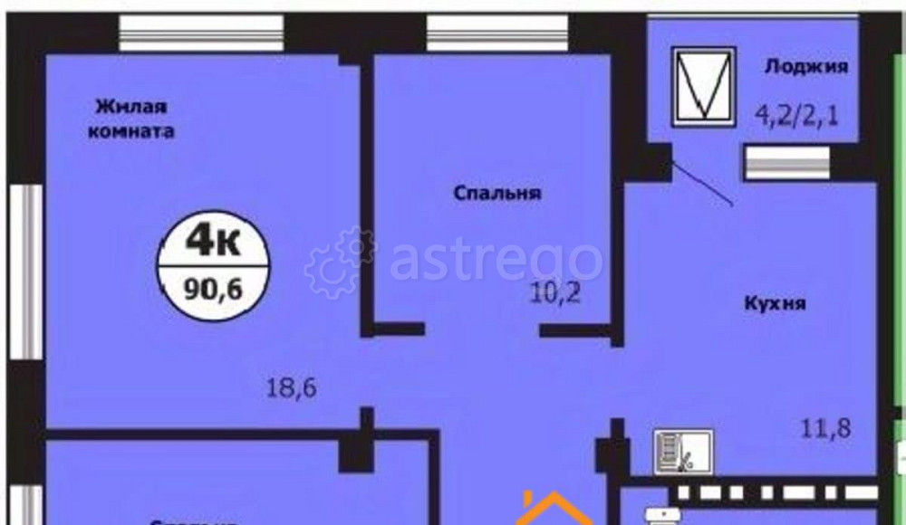 4-комн. квартира, 90.6 м2, 15/19 эт. Красноярск - изображение 1