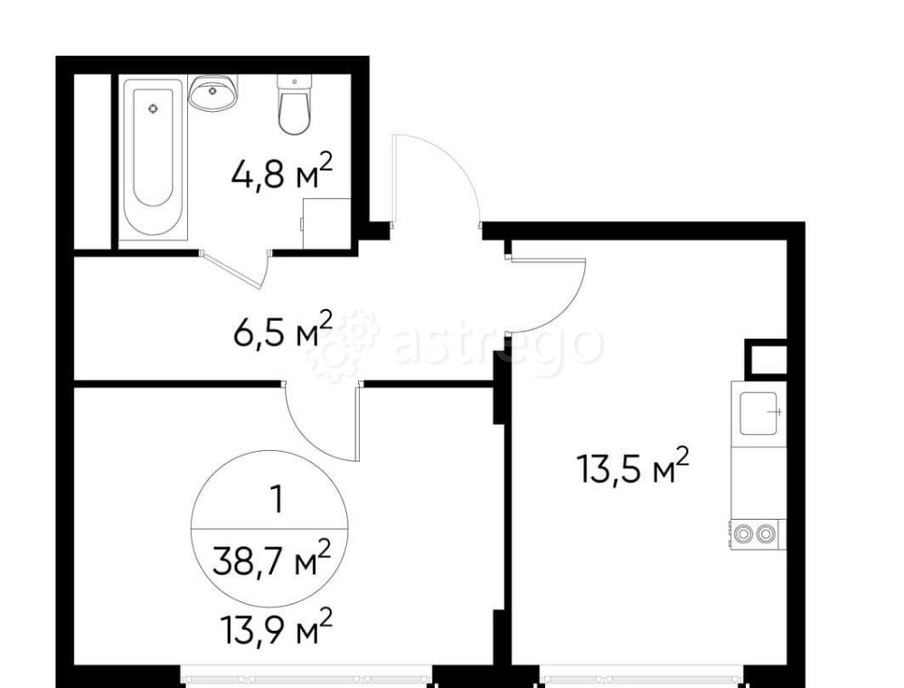 1-комн. квартира, 38 м2, 2/17 эт. Москва - изображение 1