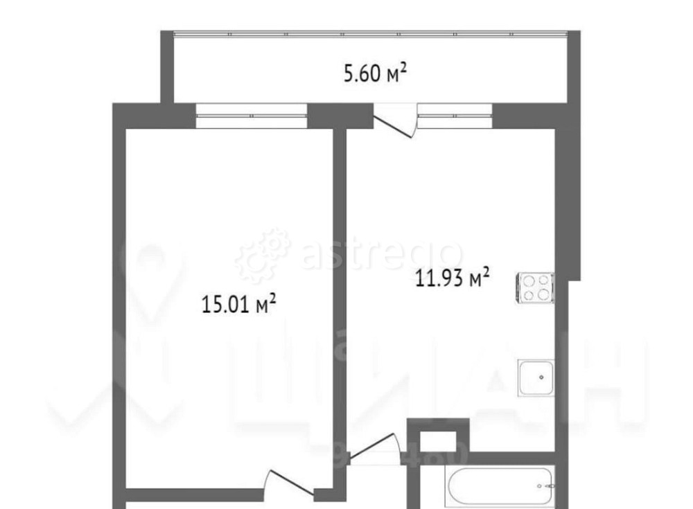 1-комн. квартира, 42 м2, 1/5 эт. Красноярск - изображение 4