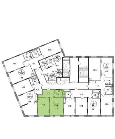 1-комн. квартира, 38 м2, 12/17 эт. Москва