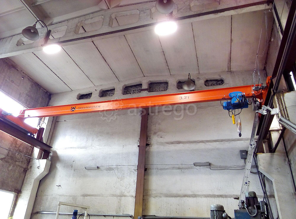 Кран мостовой подвесной электрический однопролетный 1 т, пролет 3 м, L= 3,6 м Пермь - изображение 1