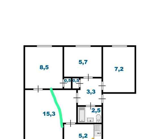 4-комн. квартира, 48.7 м2, 2/5 эт. Санкт-Петербург
