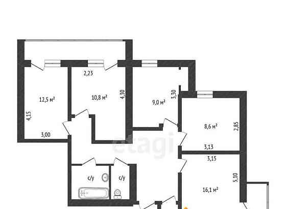4-комн. квартира, 116 м2, 3/16 эт. Белгород